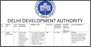 DDA Young Professional Recruitment 2025