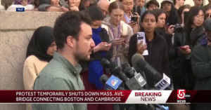 Pro-Palestinian protesters shut down Mass. Ave. bridge on parade day