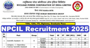 NPCIL Recruitment 2025 Notification Out – Golden Approtunity Apply Online for 197 Various Vacancies