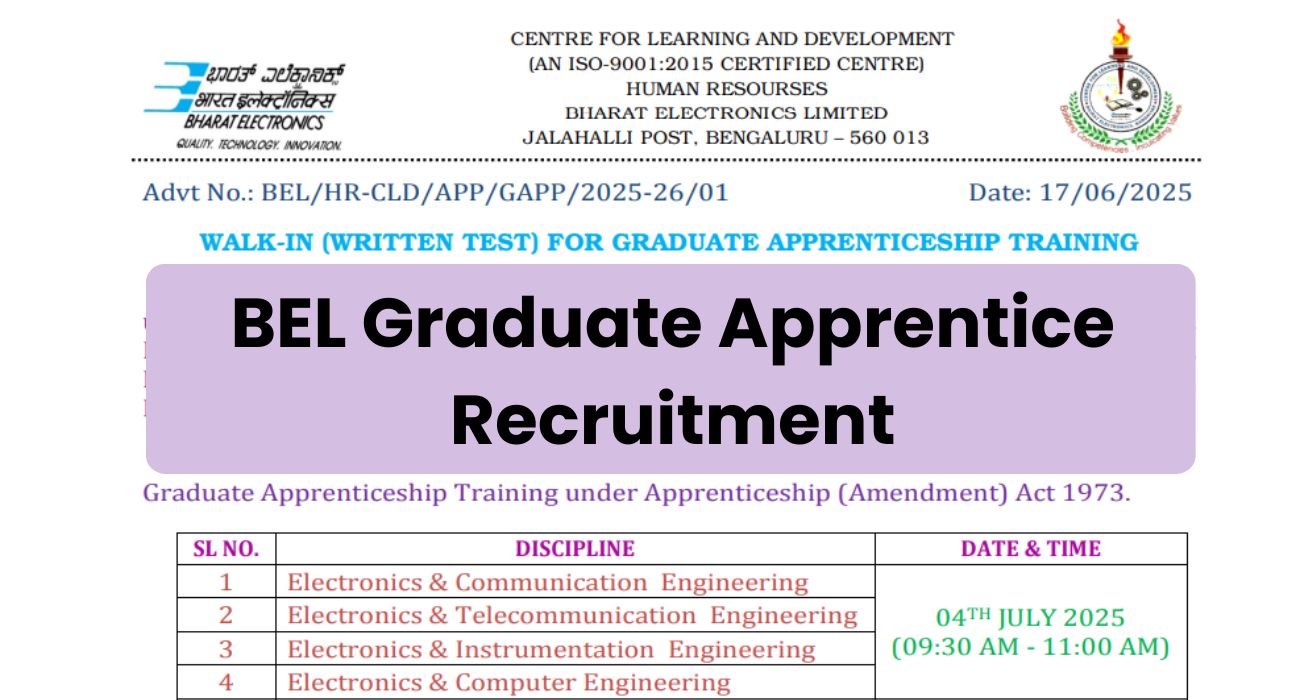 BEL Graduate Apprentice Walk-In 2025