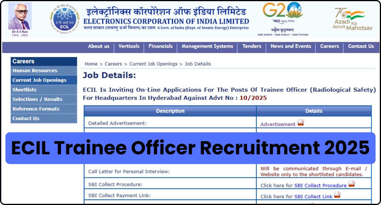 ECIL Trainee Officer Recruitment 2025