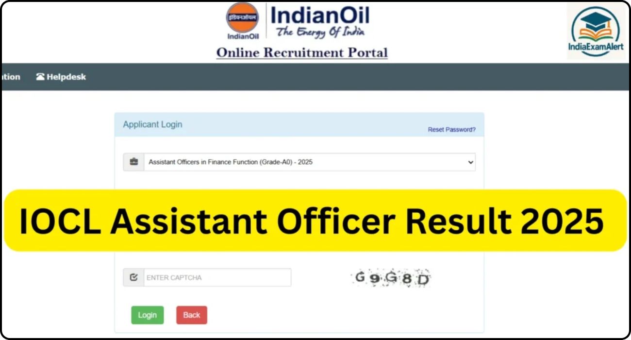 IOCL Assistant Officer Result 2025