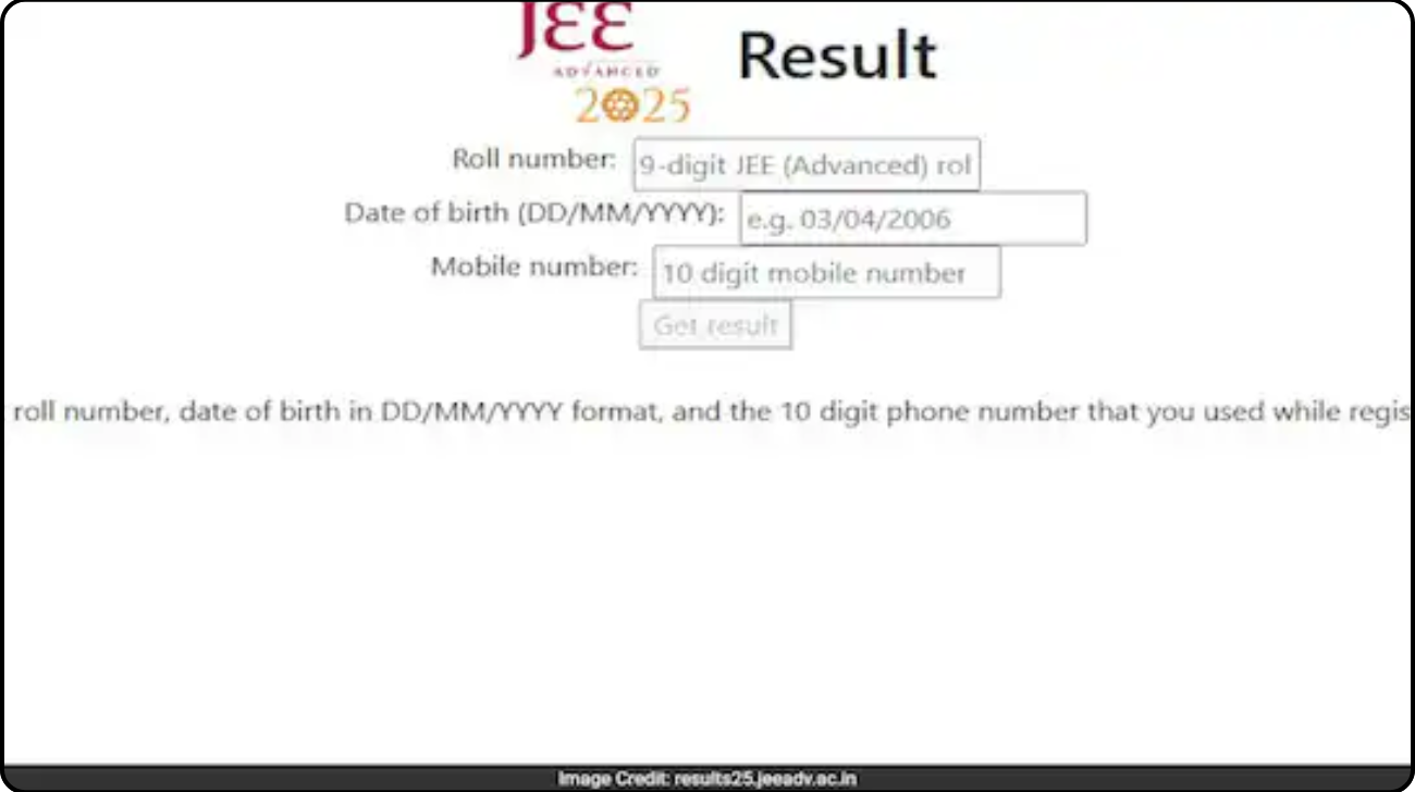 JEE Advanced 2025 Result