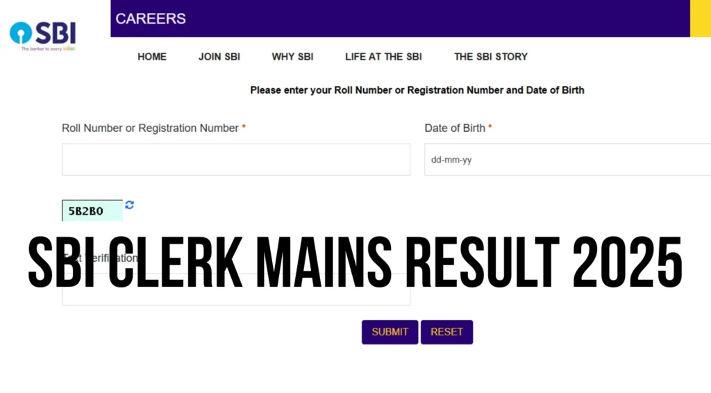 SBI Clerk Mains Result 2025