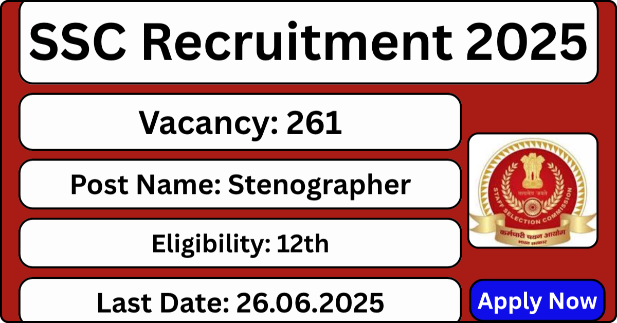 SSC Stenographer Recruitment 2025